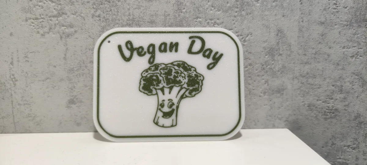 Key nugget , Vegetarian day tag, photo 2 of 3 - Key nugget , Vegetarian day tag Keychains
