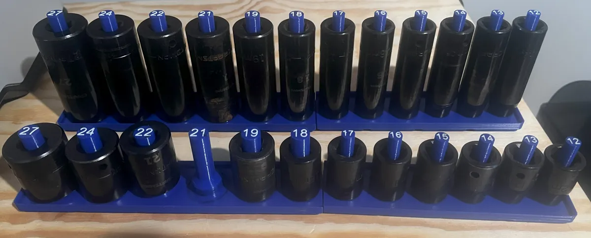 Gridfinity Metric & SAE Socket -1/2", Std & Deep, photo 3 of 4 - Gridfinity Metric & SAE Socket -1/2", Std & Deep Storage & Organisation