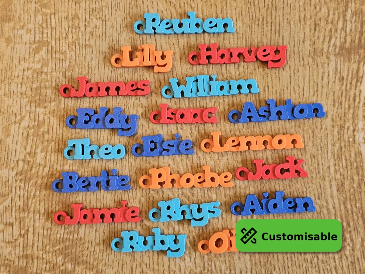 Keyring Tag, custom text, auto letter spacing