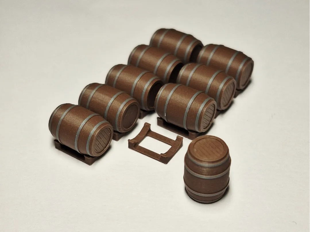 H0 1:87 wooden barrel / beer barrel multicolor