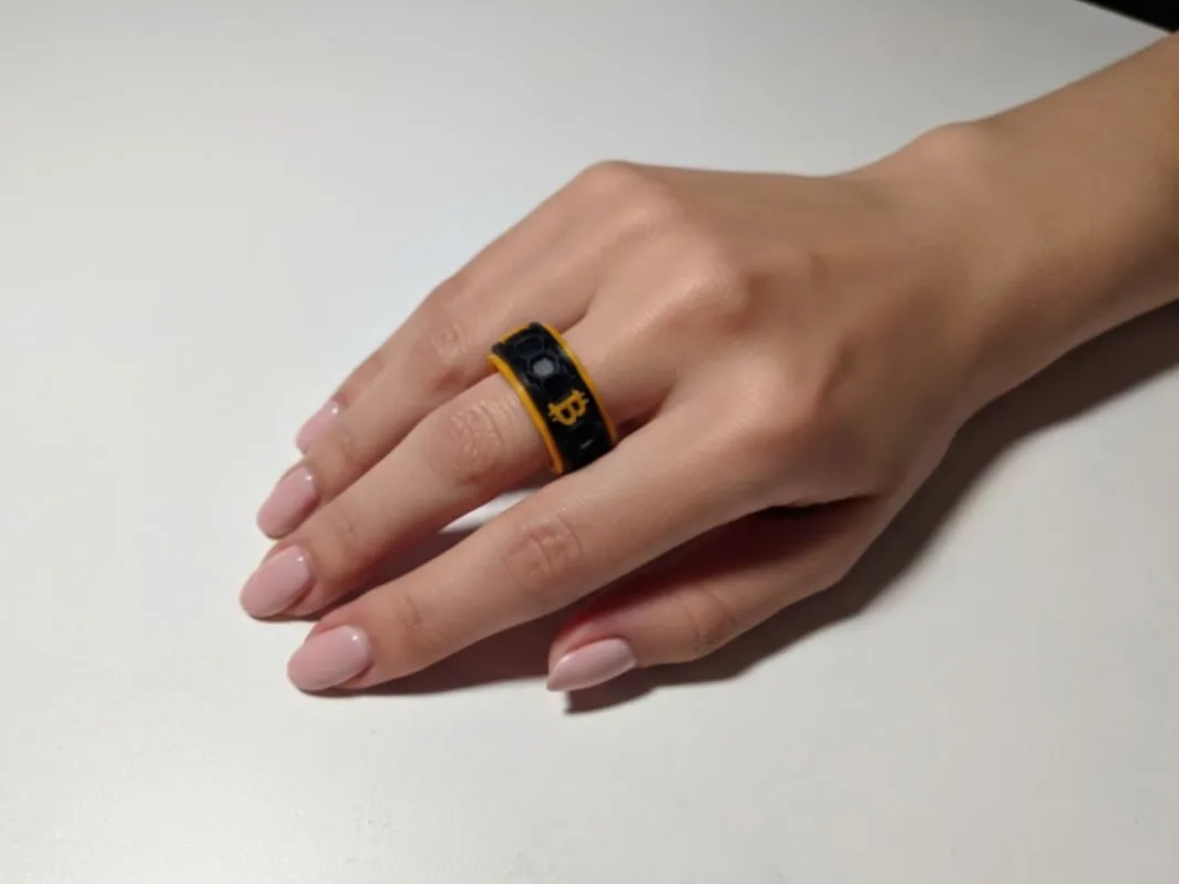 Bitcoin Fidget Ring, drehbarer Ring