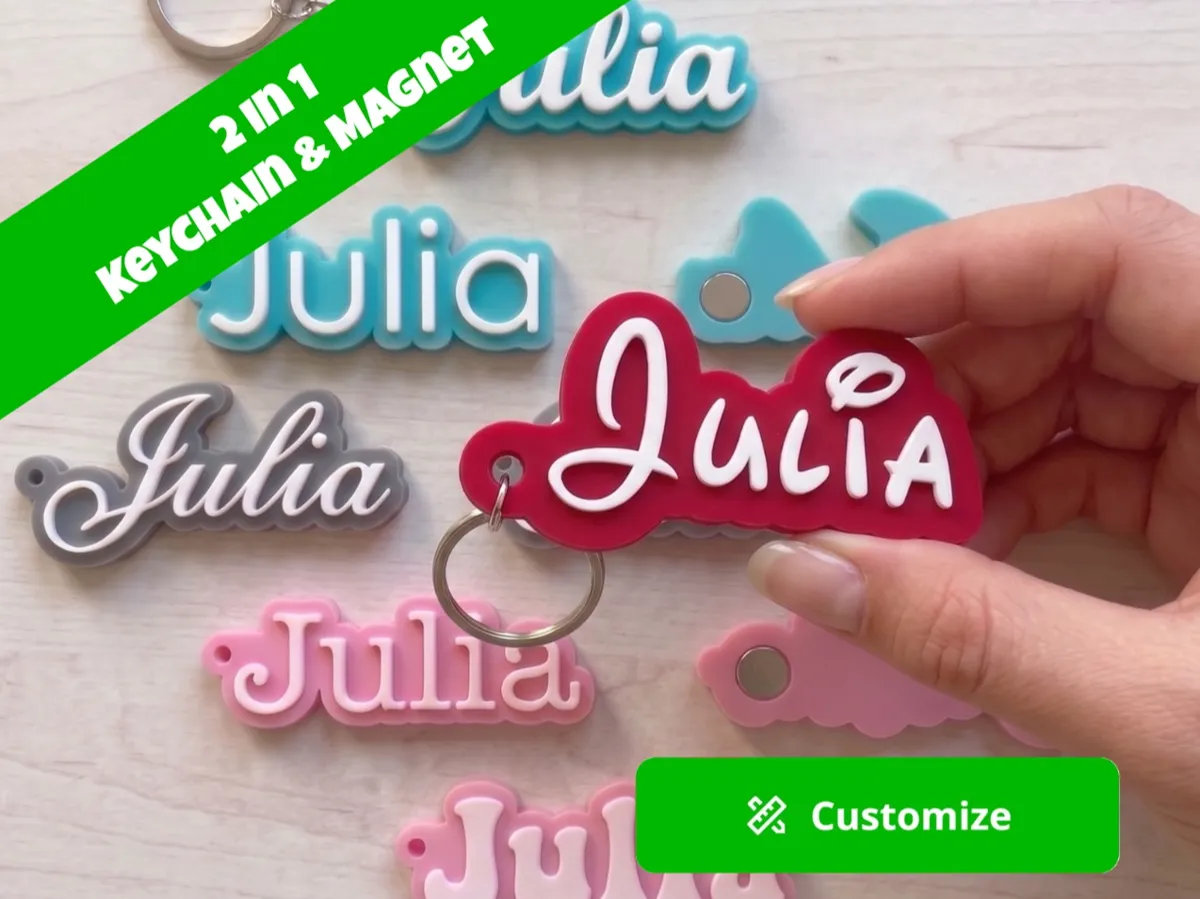 Disney Font customizable name keychain/magnet