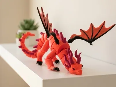 Articulated Red Dragon Flexi Toy