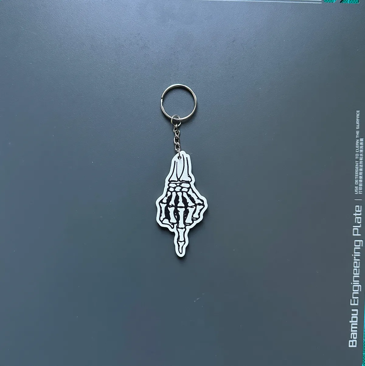 Skeleton Flip Hand Keychain