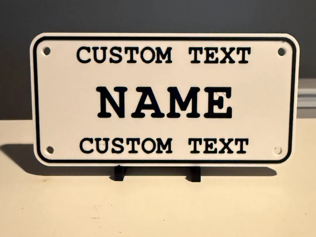 EDITABLE BIKE SMALL LICENSE PLATE