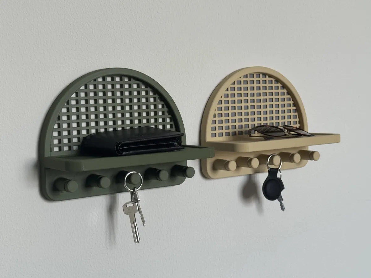 Arched Grid Entryway Organizer & Key Holder, photo 3 of 4 - Arched Grid Entryway Organizer & Key Holder Storage & Organisation