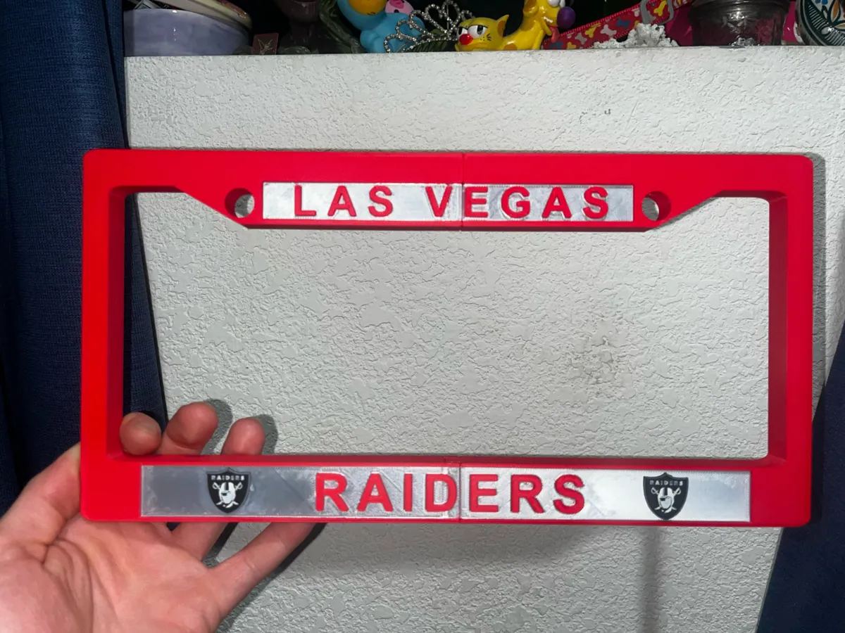 Raiders License Plate Frame, photo 3 of 4 - Raiders License Plate Frame Car & Vehicle