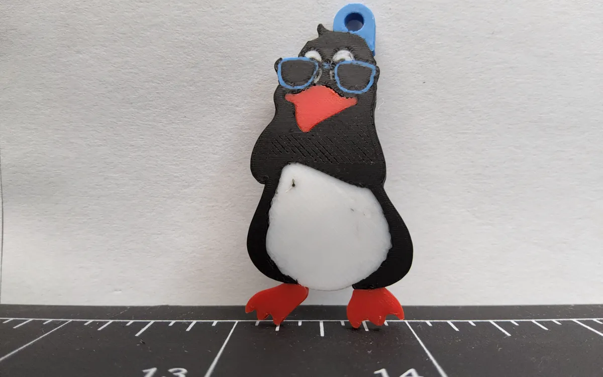 Cool Penguin Keychain, photo 3 of 4 - Cool Penguin Keychain Keychains