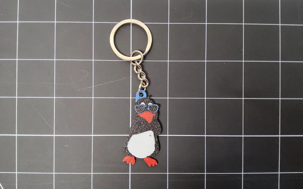 Cool Penguin Keychain, photo 4 of 4 - Cool Penguin Keychain Keychains