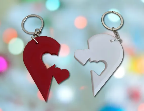 double heart keychain, photo 2 of 4 - double heart keychain Generative Art