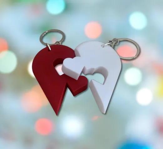 double heart keychain, photo 3 of 4 - double heart keychain Generative Art