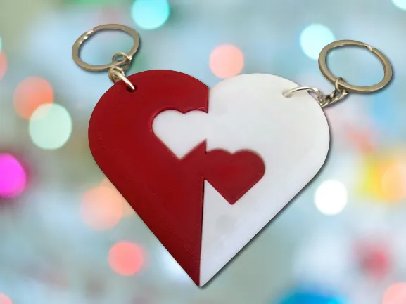 double heart keychain, photo 4 of 4 - double heart keychain Generative Art