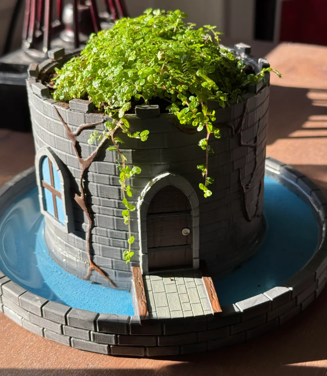 Castle Planter with Self Watering Moat - Self-watering Planters, in stock