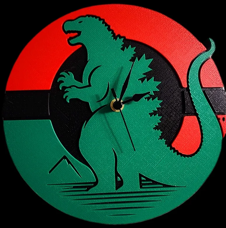 Godzilla Clock, photo 2 of 2 - Godzilla Clock Home Decor Items
