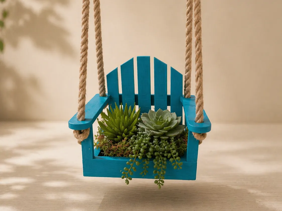 Hanging Swing Planter Chair, Multi-Use Ledge