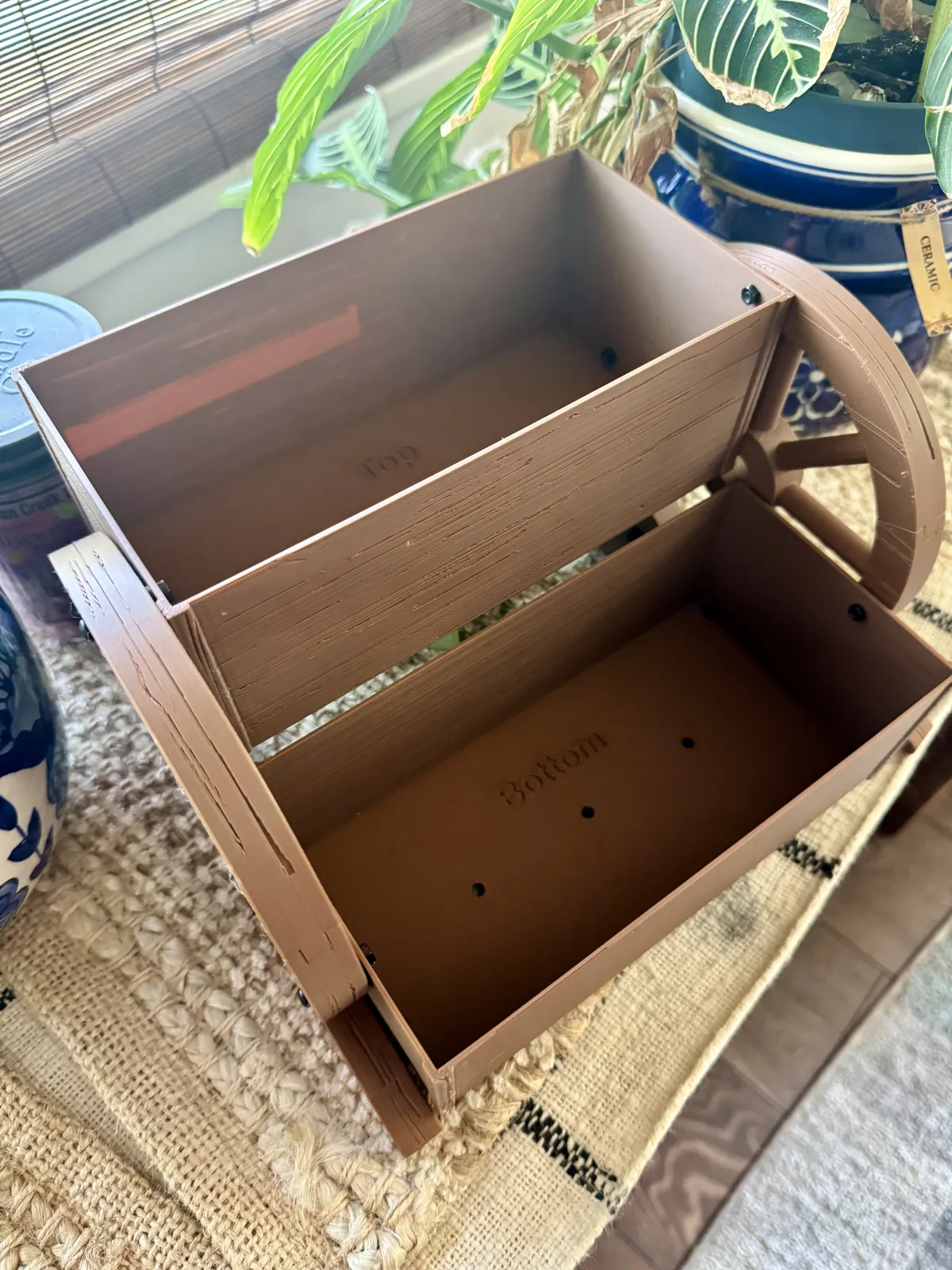 Rustic Dual-Tier Wagon Planter, photo 4 of 4 - Rustic Dual-Tier Wagon Planter Garden & Outdoor
