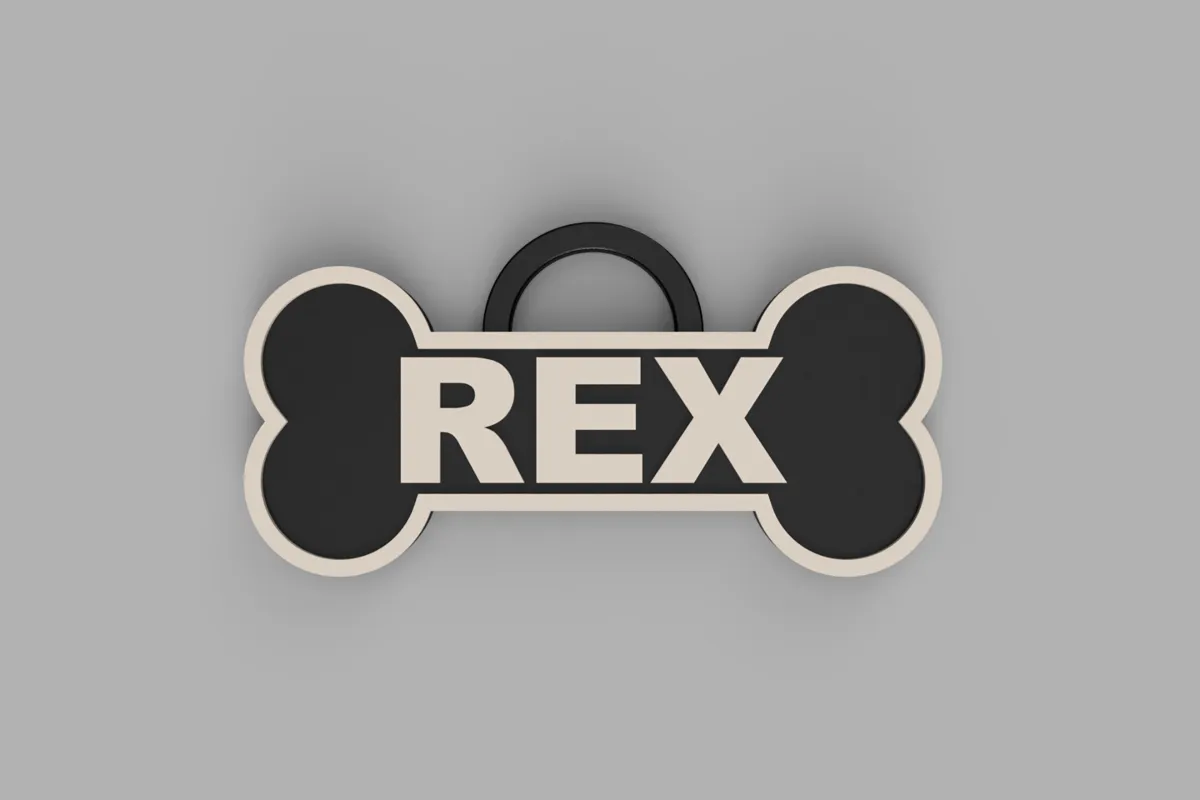 Dog Bone Nametag / Name Badge With Custom Text