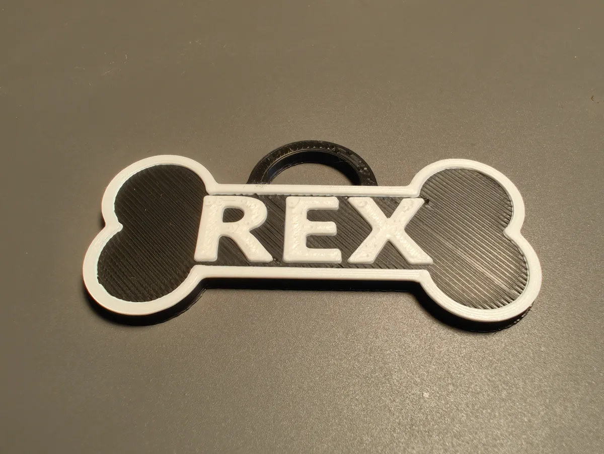 Dog Bone Nametag / Name Badge With Custom Text, photo 3 of 3 - Dog Bone Nametag / Name Badge With Custom Text Household