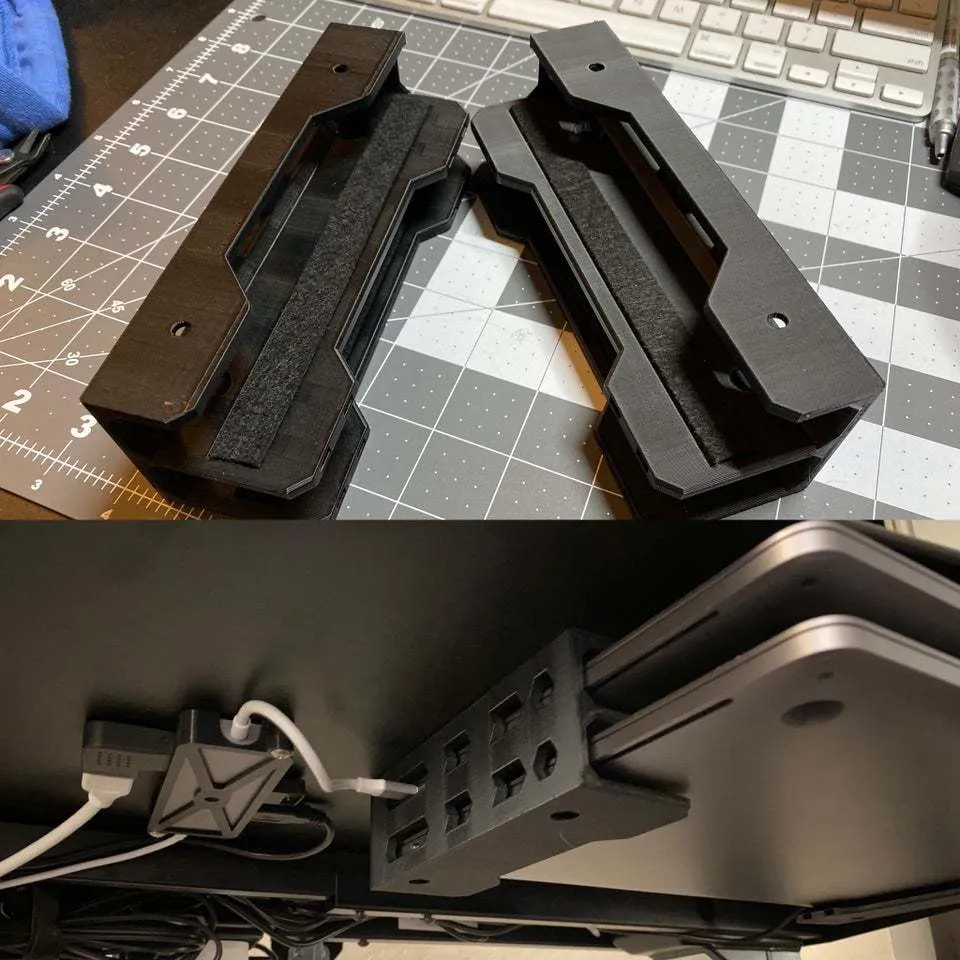 Dual laptop under-desk mount, photo 2 of 3 - Dual laptop under-desk mount Household