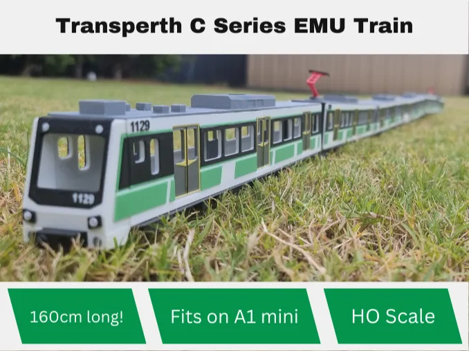 Transperth C Series EMU train - HO Scale - Brand & Logo Signs, in stock