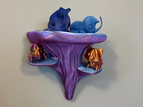 Trumpet Mushroom Floating Wall Shelf - Decor, in stock in India
