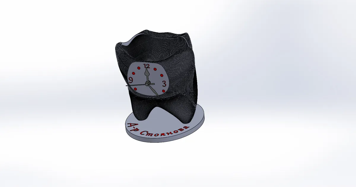Tooth clock dental pen holder, photo 3 of 4 - Tooth clock dental pen holder Home Decor Items