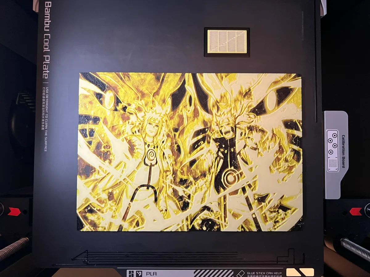 Naruto and Minato Kurama mode Hueforge - Anime Photo Art, in stock