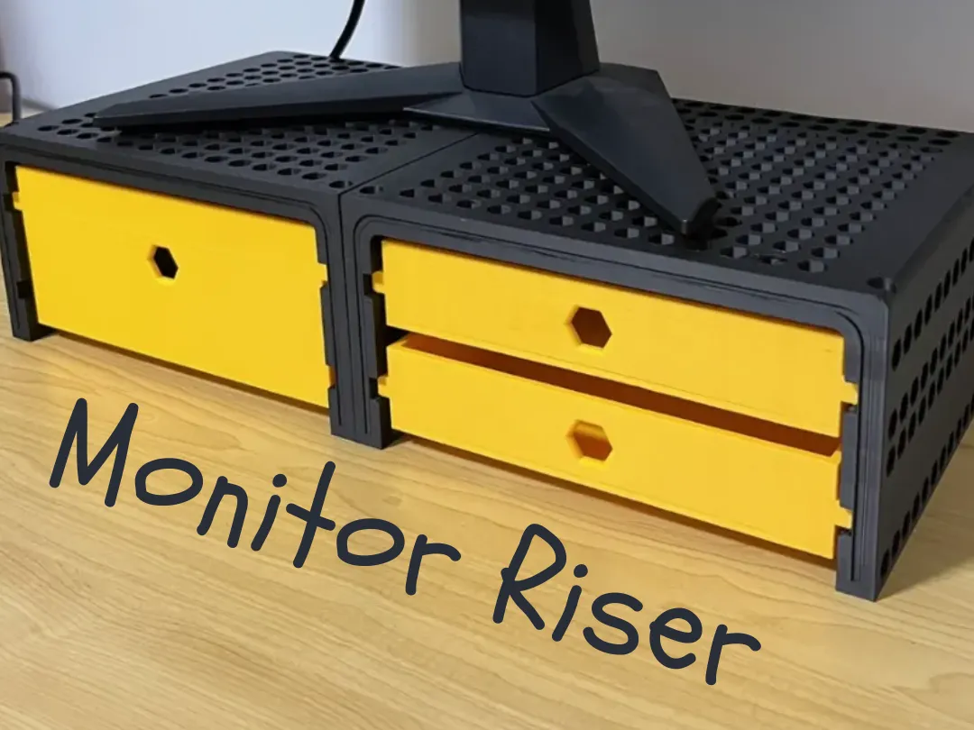Modular monitor riser with draws!