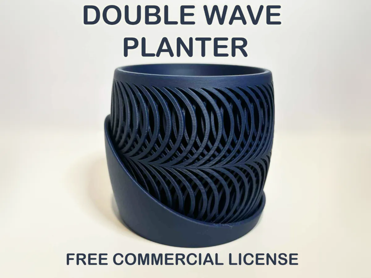 Double wave planter with drip tray