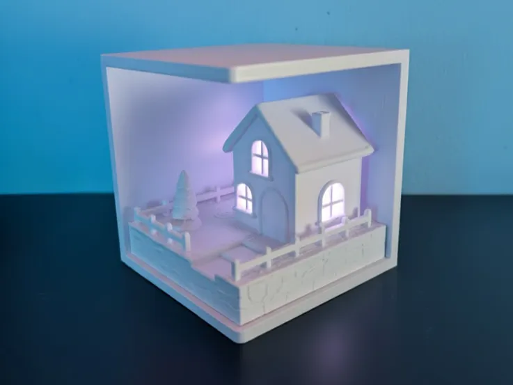 Diorama Snowy Christmas House Light
