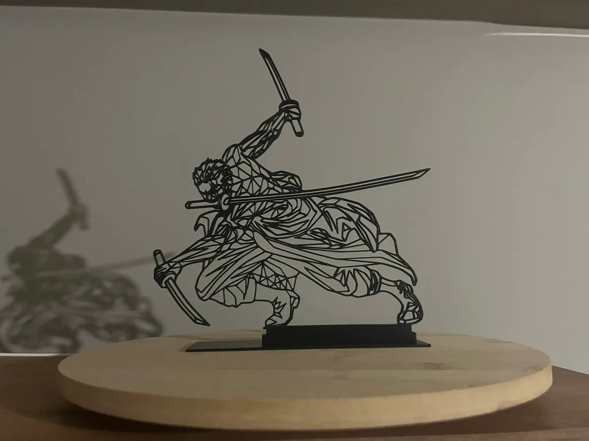 Roronoa Zoro Line Art Figure with Stand, One Piece
