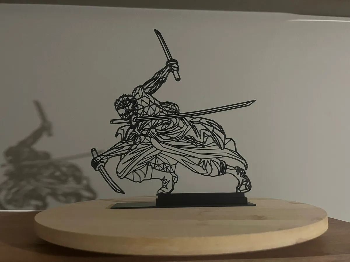 Roronoa Zoro Line Art Figure with Stand, One Piece, photo 3 of 4 - Roronoa Zoro Line Art Figure with Stand, One Piece Home Decor Items