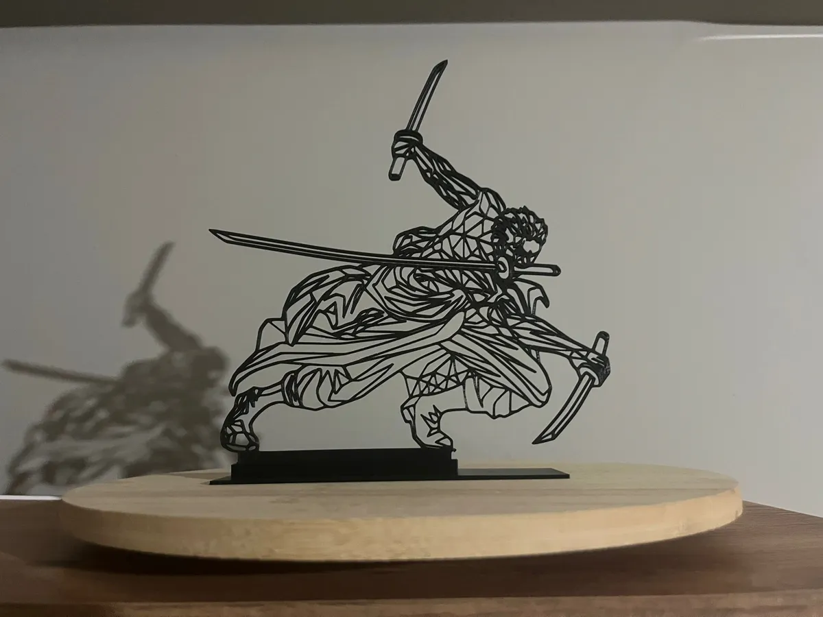 Roronoa Zoro Line Art Figure with Stand, One Piece, photo 4 of 4 - Roronoa Zoro Line Art Figure with Stand, One Piece Home Decor Items