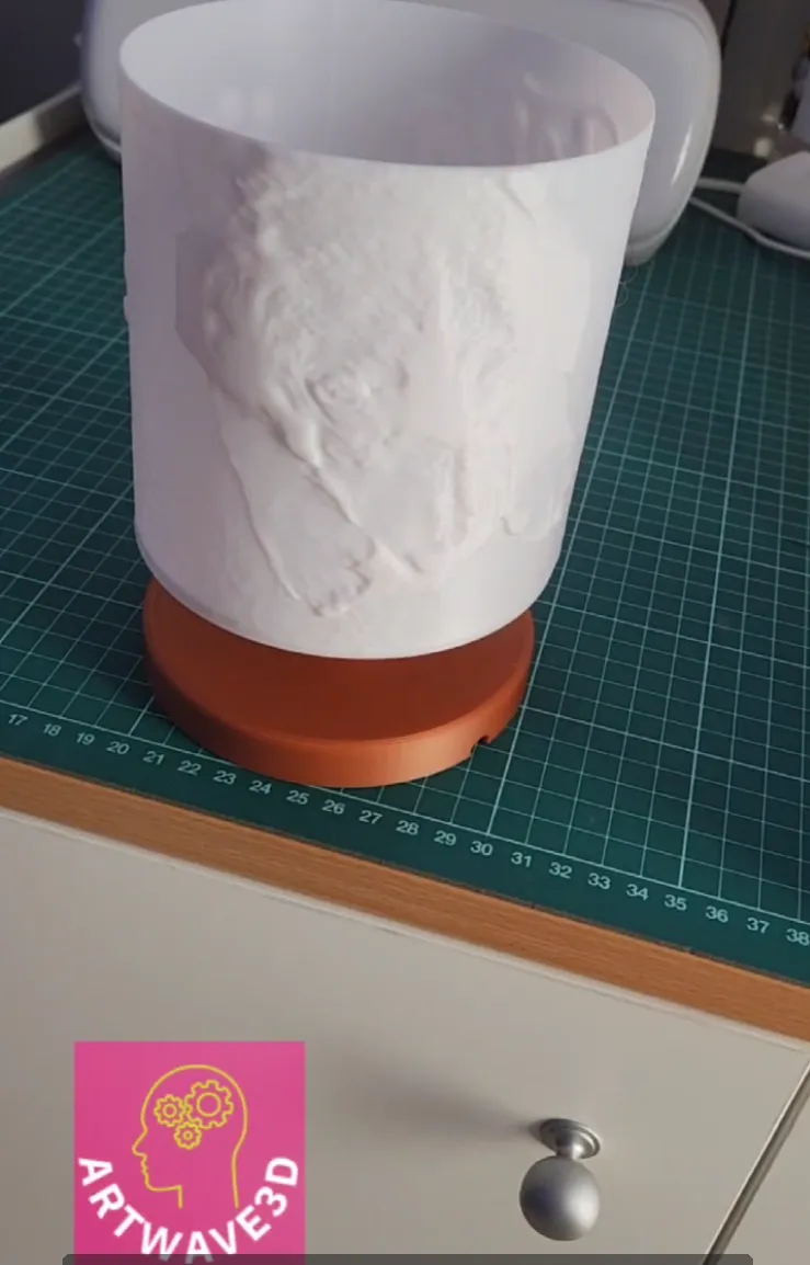 Base for lithophane 115mm - desk lamp style, photo 3 of 3 - Base for lithophane 115mm - desk lamp style Generative Art