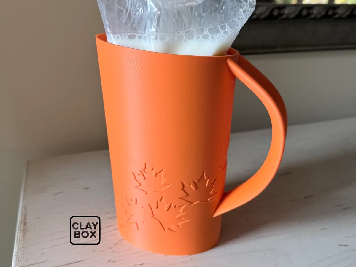 Milk Bag Holder with Embossed Maple Leaves