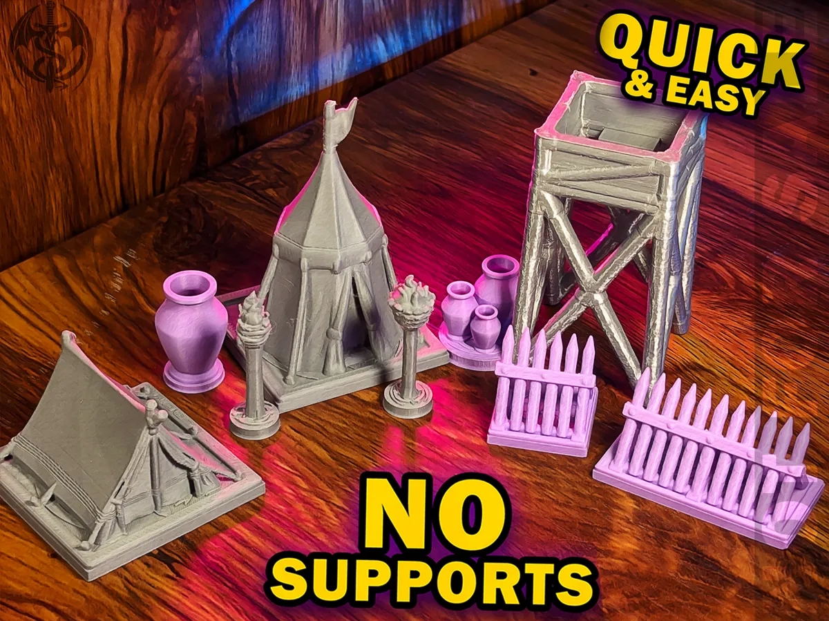 Medieval Camp - 9 pieces ink Tower.