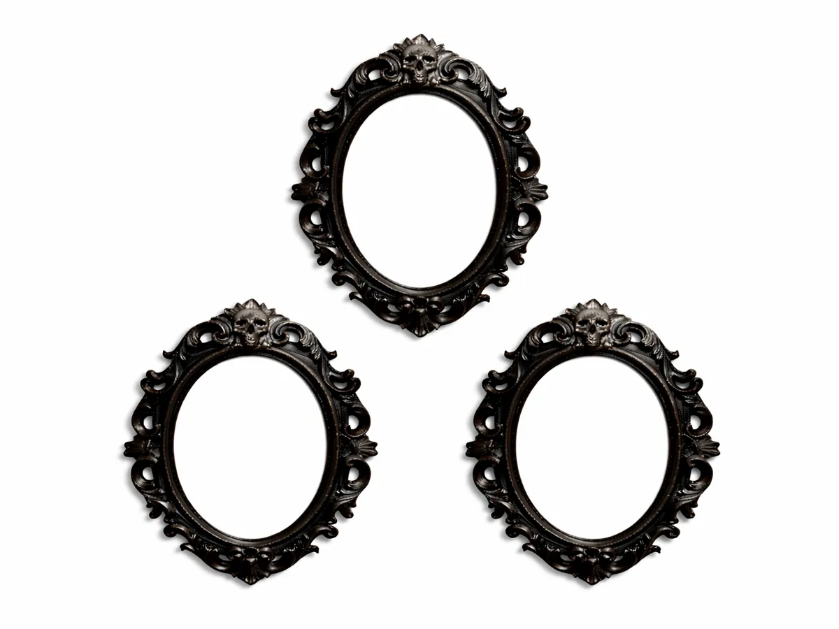 Gothic Oval Skull Picture Frame Baroque