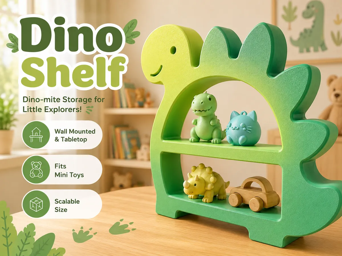 Dino Shelf Buddy, Kids Wall & Table Shelf