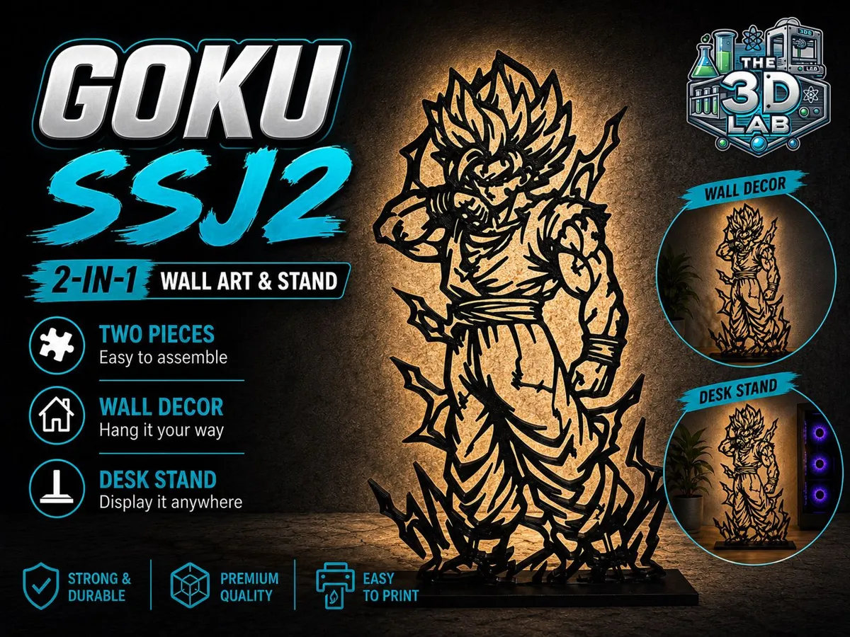 2-in-1 Wall Art & Display Stand - Anime Wall Art, in stock