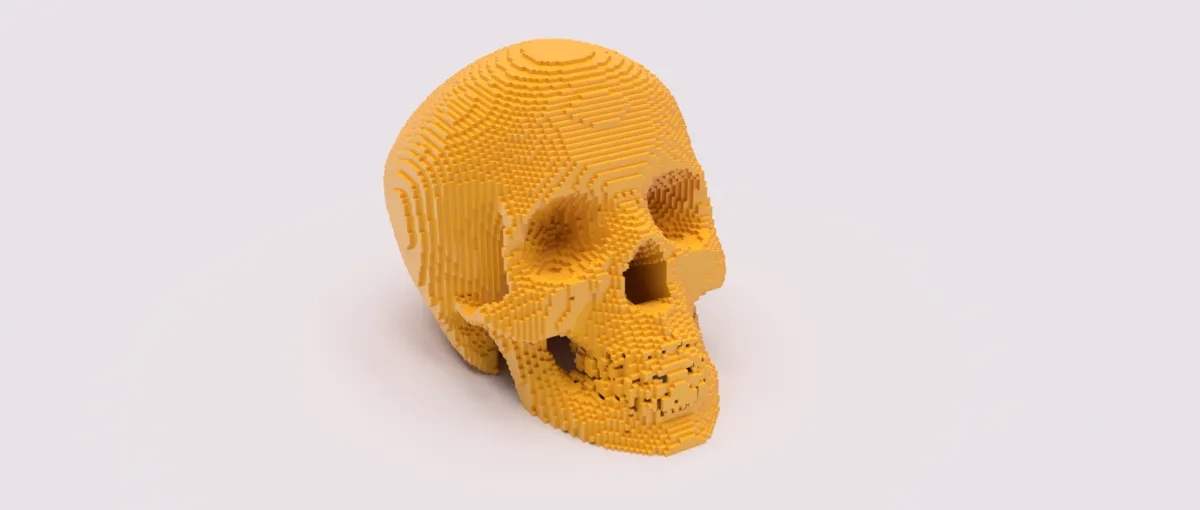 Pixelated Skull Sculpture - Sculptures, in stock in India