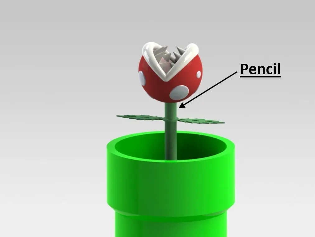 Piranha Plant Pencil Topper, photo 2 of 4 - Piranha Plant Pencil Topper Household