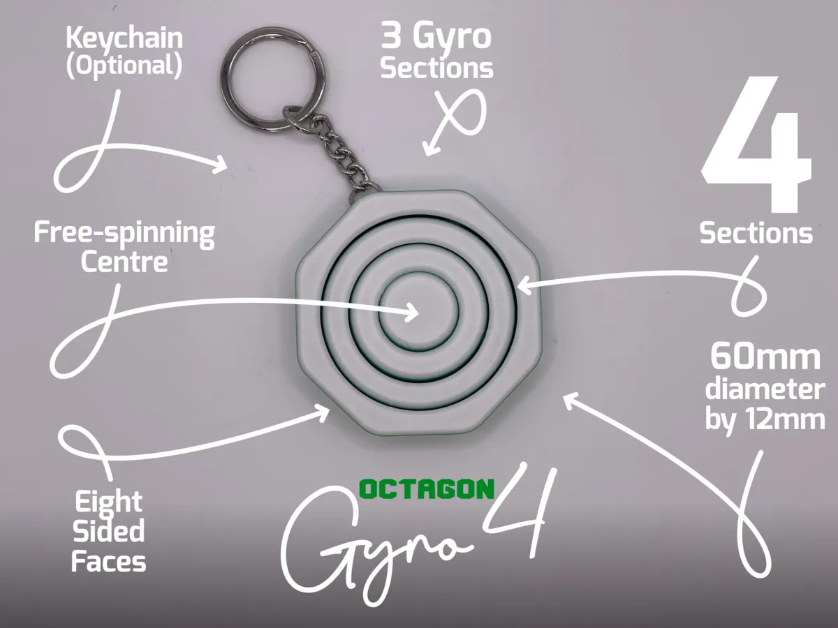 Gyro4 Octagon Fidget Spinner, photo 2 of 4 - Gyro4 Octagon Fidget Spinner Fidget & Sensory Toys