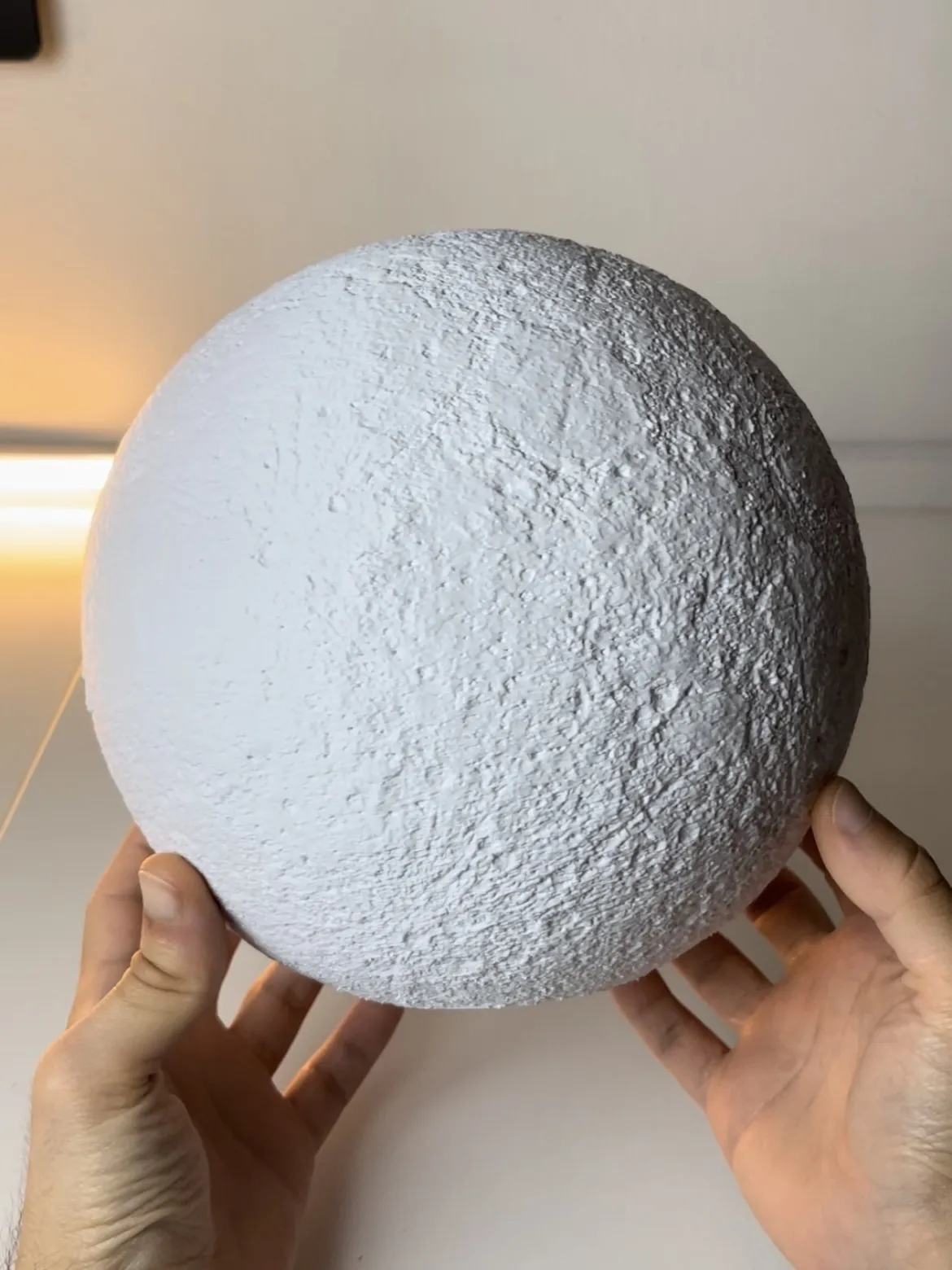 Moon Lamp with Wavy Stand (Fuzzy Skin), photo 3 of 4 - Moon Lamp with Wavy Stand (Fuzzy Skin) Household