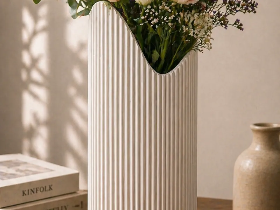 Waveform Ribbed Vase