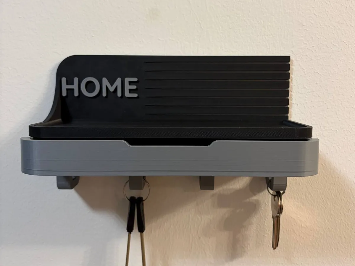 Modern Wall Key Holder with Drawer & Shelf