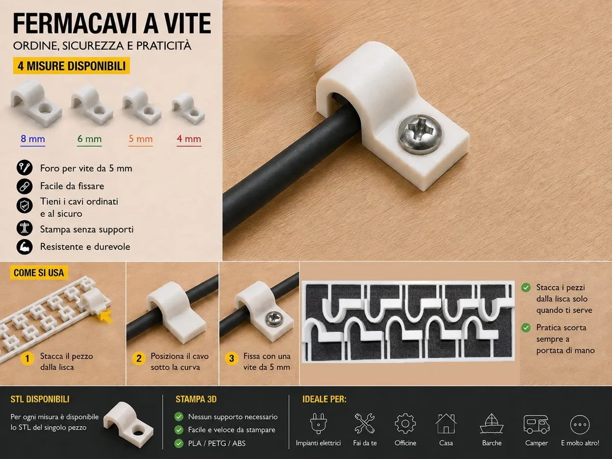 Cable Clamps, 4, 5, 6, 8 mm 10-Piece Strips - Organizers, in stock in India