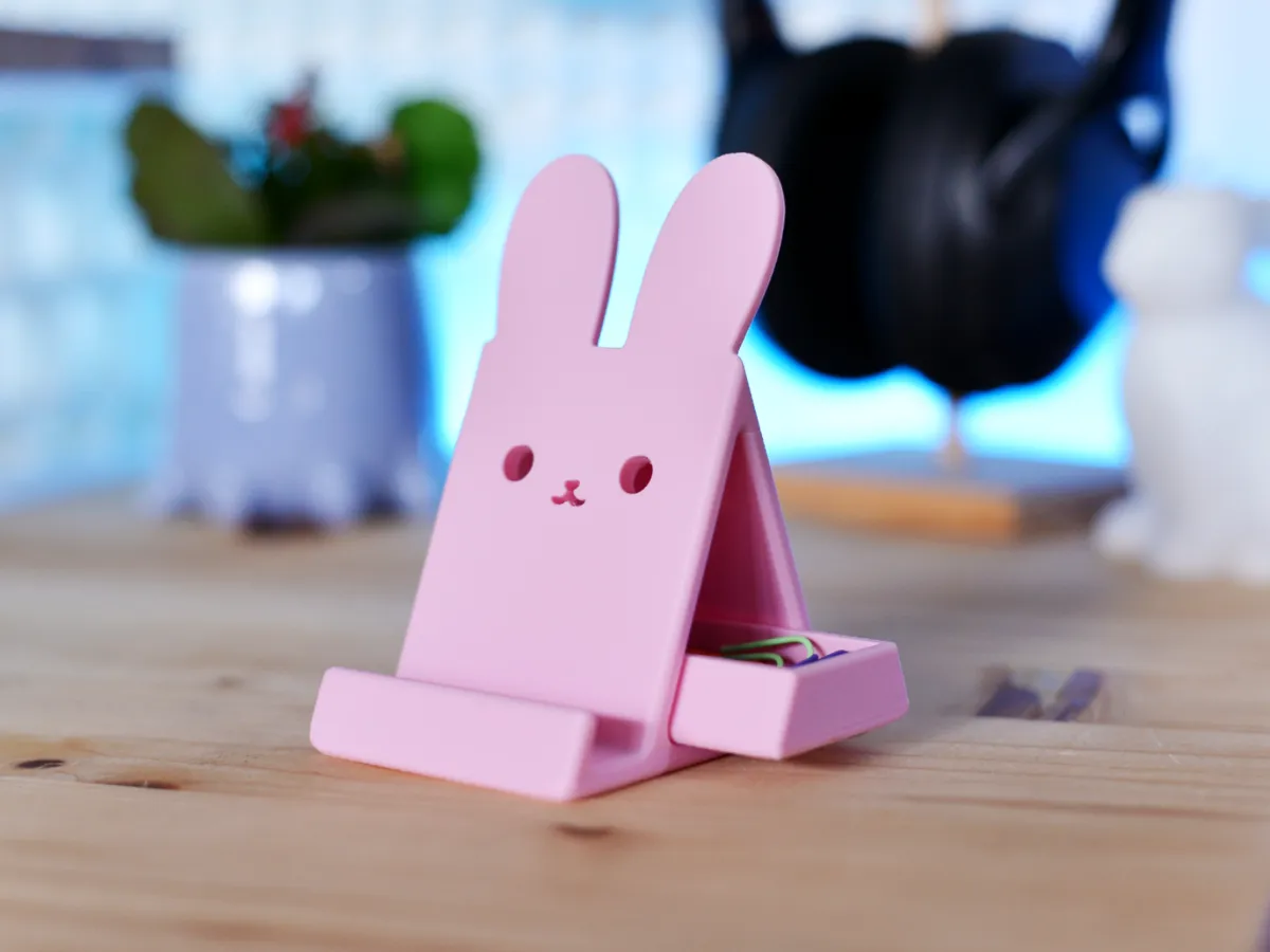 Cute Bunny Phone Stand + Drawer - Many Sizes - Character & Novelty Mobile Stands, in stock