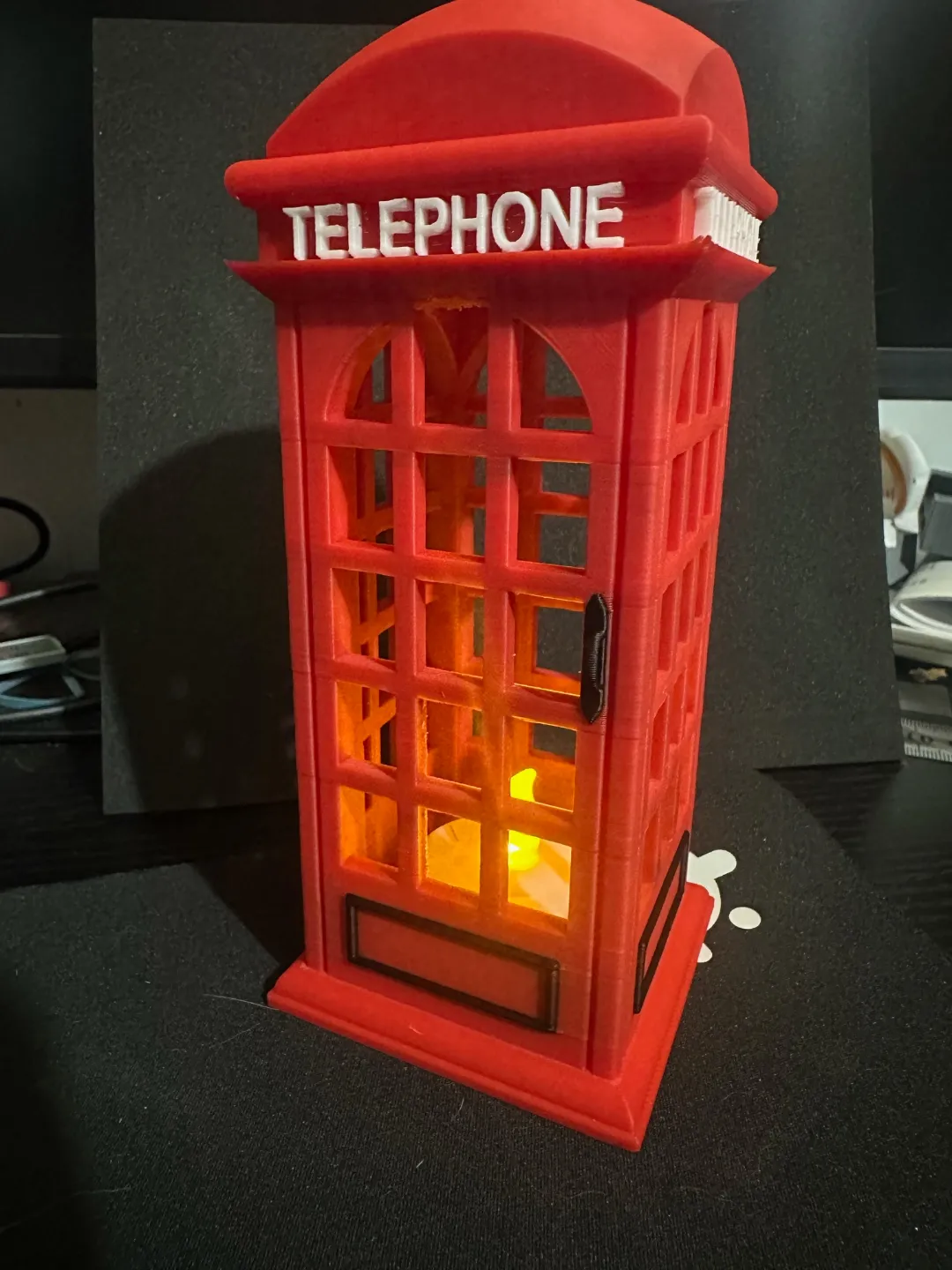 Telephone Booth Tea Candle Holder, photo 2 of 4 - Telephone Booth Tea Candle Holder Home Decor Items