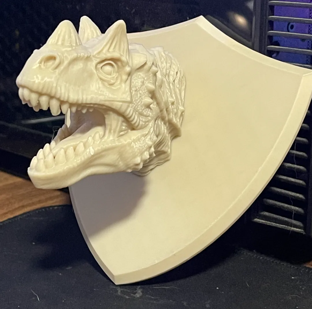 Ceratosaurus Dinosaur Head Bust with Plaque - Dinosaur Figures, in stock
