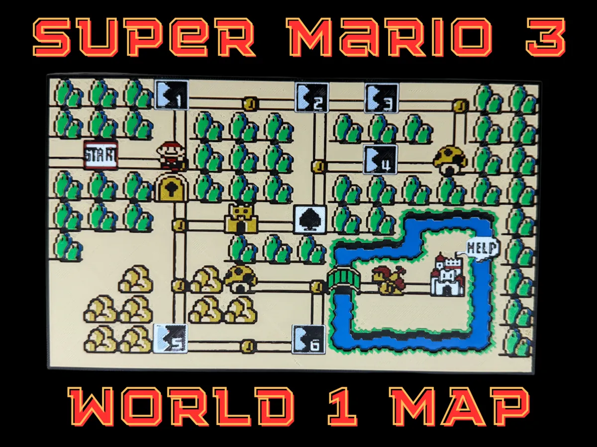Super Mario Bros 3 - World 1 Map - NES - Retro Console & Handheld Stands, in stock in India